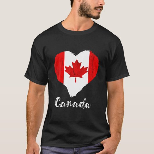 hartenmakreel Leaf Canada Vlag Canadese roet T-shirt (Voorkant)