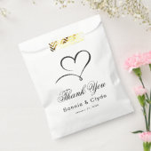 Hartenmerk Elegante Trouwgast Bedankt Wit Bedankzakje (Gezegeld)
