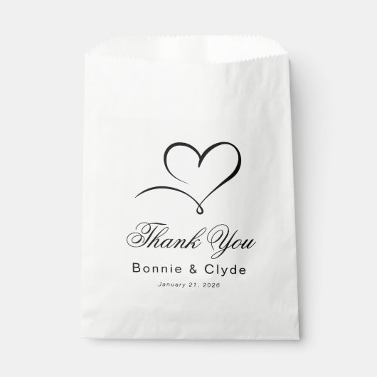 Hartenmerk Elegante Trouwgast Bedankt Wit Bedankzakje (Voorkant)