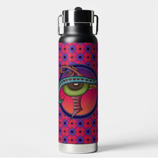 Hartenpatroon badhanddoek waterfles (Voorkant)
