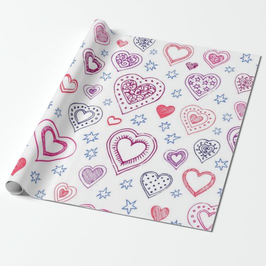 Hartenpatroon Cadeaupapier (Uitgerold)