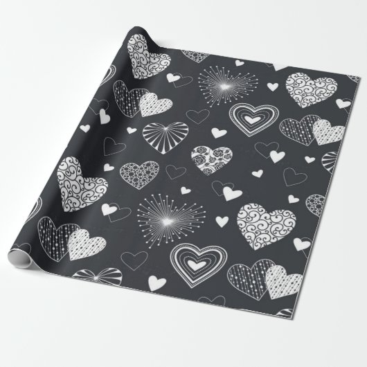 Hartenpatroon Cadeaupapier (Uitgerold)