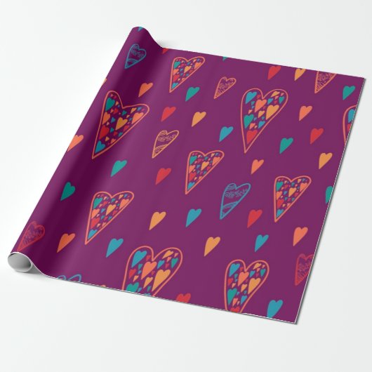 Hartenpatroon Cadeaupapier (Uitgerold)