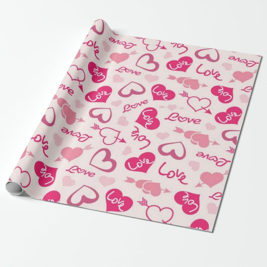 Hartenpatroon Cadeaupapier (Uitgerold)
