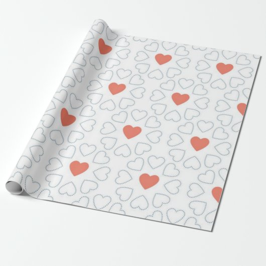 Hartenpatroon Cadeaupapier (Uitgerold)