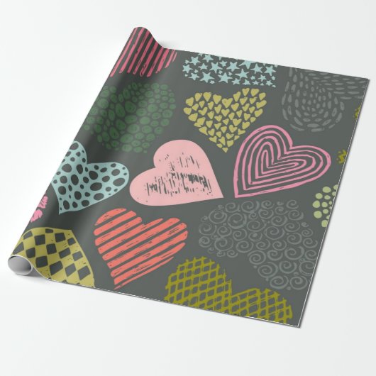 Hartenpatroon Cadeaupapier (Uitgerold)