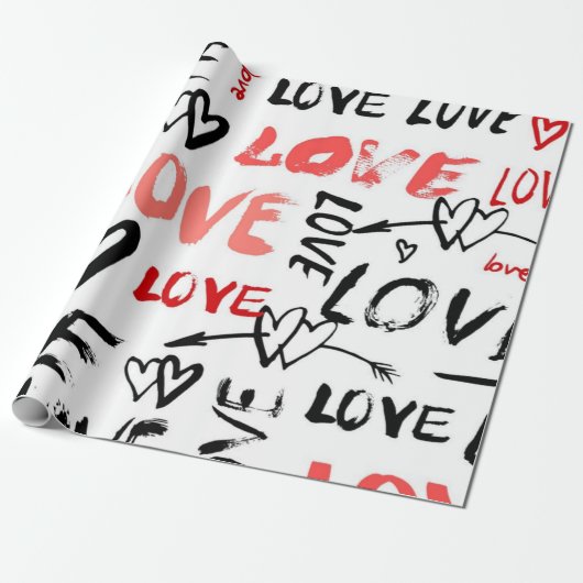 Hartenpatroon Cadeaupapier (Uitgerold)