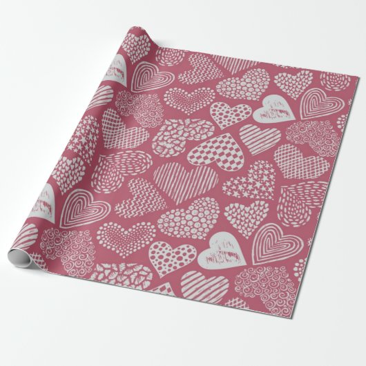 Hartenpatroon Cadeaupapier (Uitgerold)