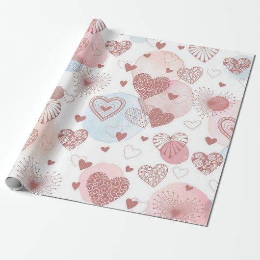 Hartenpatroon Cadeaupapier (Uitgerold)