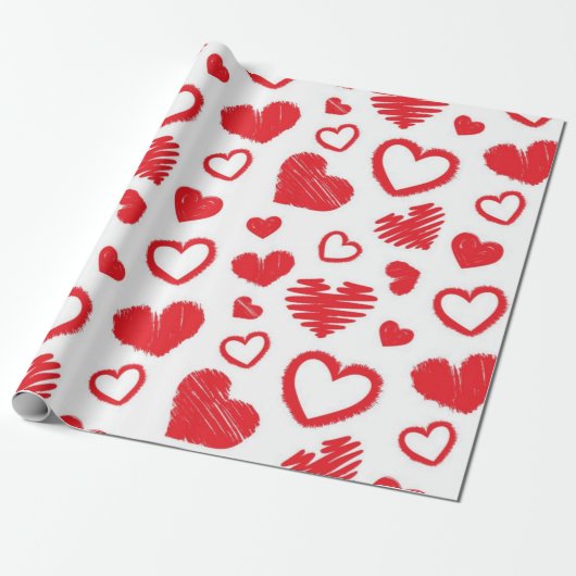 Hartenpatroon Cadeaupapier (Uitgerold)