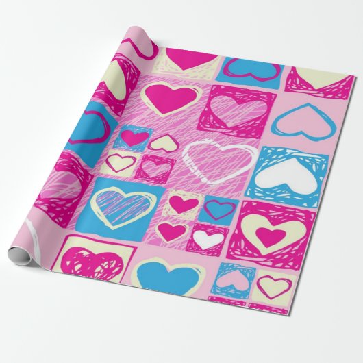 Hartenpatroon Cadeaupapier (Uitgerold)