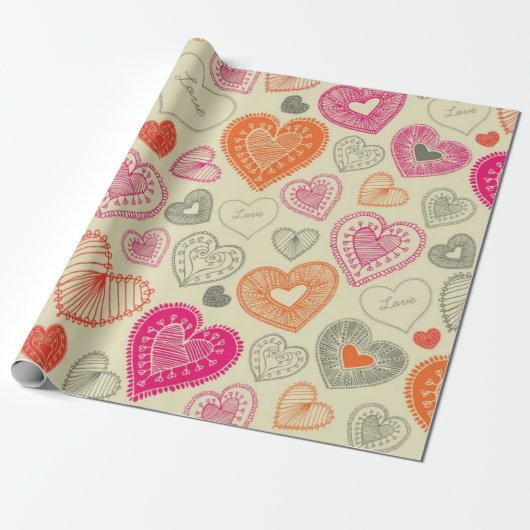 Hartenpatroon Cadeaupapier (Uitgerold)