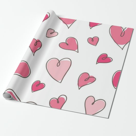 Hartenpatroon Cadeaupapier (Uitgerold)