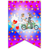 Hartenpatroon Cartoon Net Getrouwd Vlaggenbanner Vlaggetjes (Tweede vlag)