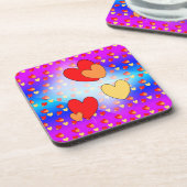 Hartenpatroon Cartoon-viering Coasters Bier Onderzetter (Linkerzijde)