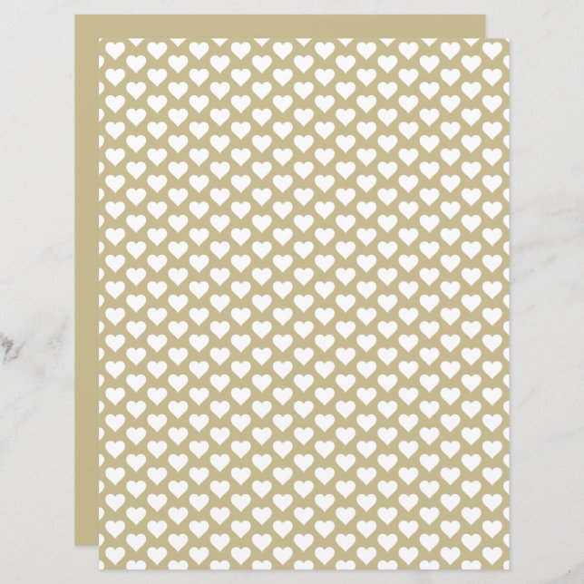 Hartenpatroon Hazelwood Schaduw Scrapbook Papier (Voorkant / Achterkant)