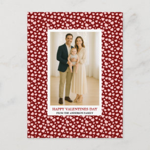 Hartenpatroon met eigen familiefoto voor Valentijn Feestdagenkaart