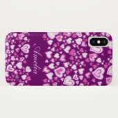 Hartenpatroon roze & paarse genoemd iphone geval Case-Mate iPhone case (Achterkant (horizontaal))