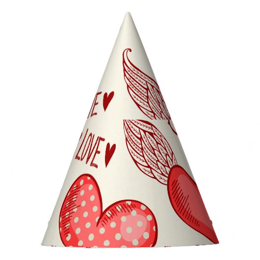 Hartenpatroon voor Valentijnsdag Feesthoedjes (Voorkant)