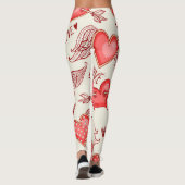 Hartenpatroon voor Valentijnsdag Leggings (Achterkant)