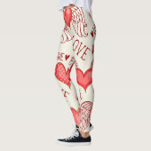 Hartenpatroon voor Valentijnsdag Leggings (Links)