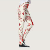 Hartenpatroon voor Valentijnsdag Leggings (Rechts)