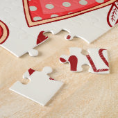 Hartenpatroon voor Valentijnsdag Legpuzzel (Zijkant)