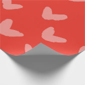 Hartenpatroon Zoete Liefde Rode Ambachtelijke Pret Cadeaupapier (Hoek)