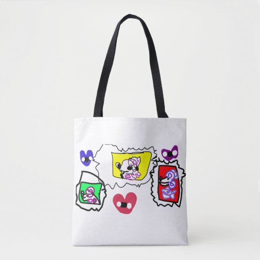 Hartenpoedel tote bag (Voorkant)