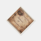  hartenslot en sleutel gepersonaliseerde bruiloft servetten (Hoek)