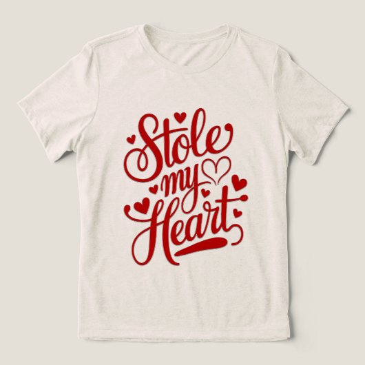 Hartensnaren bevestigd Tri-Blend shirt (Design voorkant)