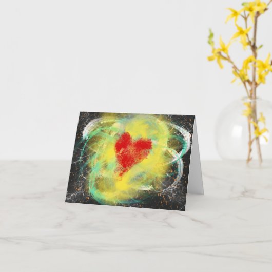 Hartensupernova Christelijke moderne kunst Harteli Kaart (Gele Bloem)