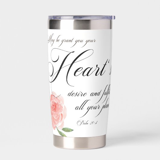 Hartenverlangen roze roze roze roos geïsoleerde drinkbeker (Links)