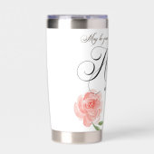 Hartenverlangen roze roze roze roos geïsoleerde drinkbeker (Voorkant)