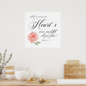 Hartenverlangen roze roze roze roos poster (Keuken)