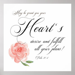 Hartenverlangen roze roze roze roos poster