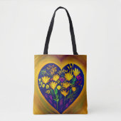 Hartenvolle Canvas tas bloemen (Voorkant)