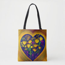 Hartenvolle Canvas tas bloemen