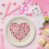 Hartenvolle hartslag Red ID733 Papieren Bordje (Feest)