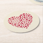 Hartenvolle hartslag Red ID733 Ronde Kartonnen Onderzetter (Gebogen)