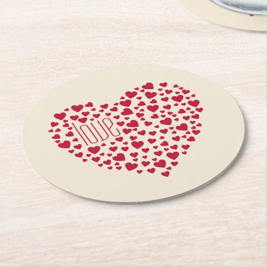 Hartenvolle hartslag Red ID733 Ronde Kartonnen Onderzetter (Gebogen)