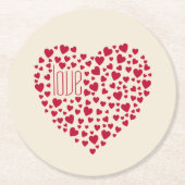Hartenvolle hartslag Red ID733 Ronde Kartonnen Onderzetter (Voorkant)