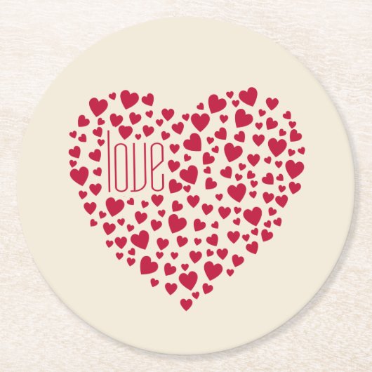 Hartenvolle hartslag Red ID733 Ronde Kartonnen Onderzetter (Voorkant)