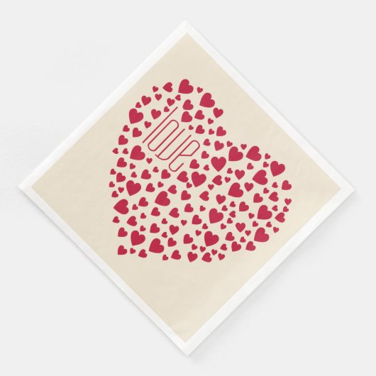 Hartenvolle hartslag Red ID733 Servet (Hoek)