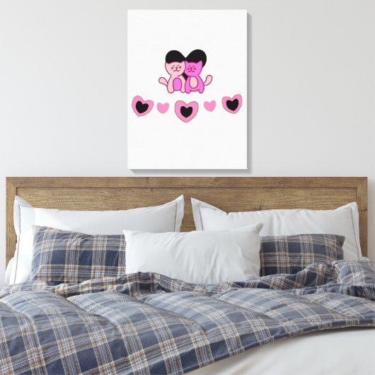 Hartenvormen Canvas Afdruk (Insitu (Slaapkamer))