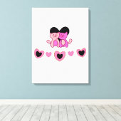 Hartenvormen Canvas Afdruk (Insitu (Houten vloer))