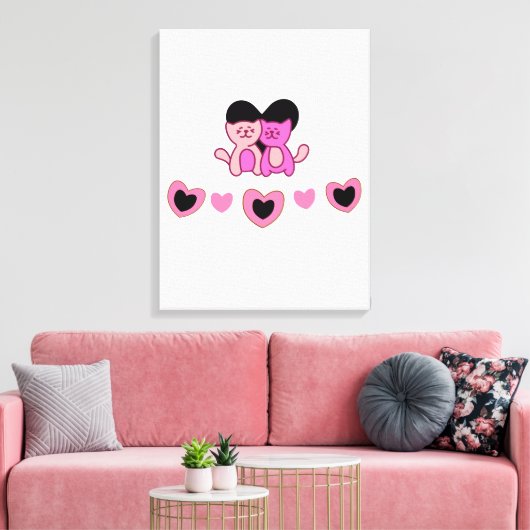 Hartenvormen Canvas Afdruk (Insitu (Woonkamer))