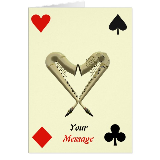 Hartenzwembad - Diamond, Spade, Club Plays Card (Voorkant)