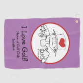 Hartfee © Gepersonaliseerd lavendel golfhanddoek (Horizontaal)