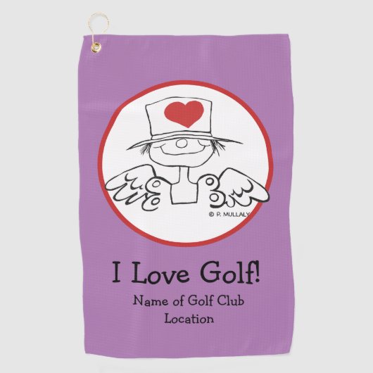 Hartfee © Gepersonaliseerd lavendel golfhanddoek (Voorkant)